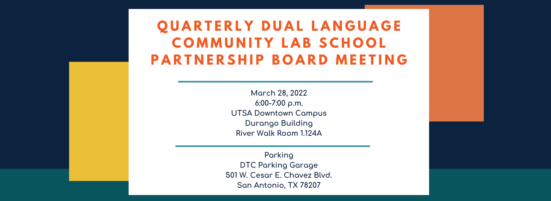 Quarterly Dual Language Community Lab School Partnership Board Meeting