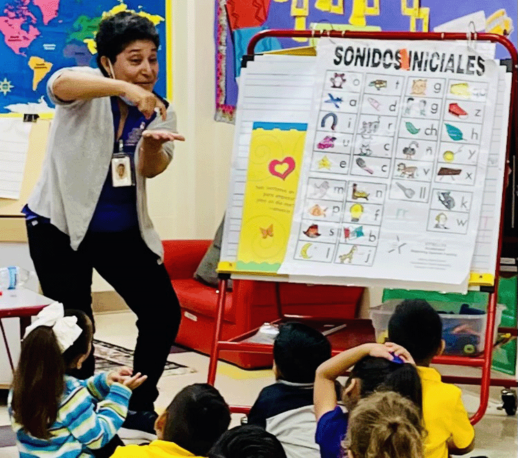 Pre-K teacher for Graebner Elementary working with students