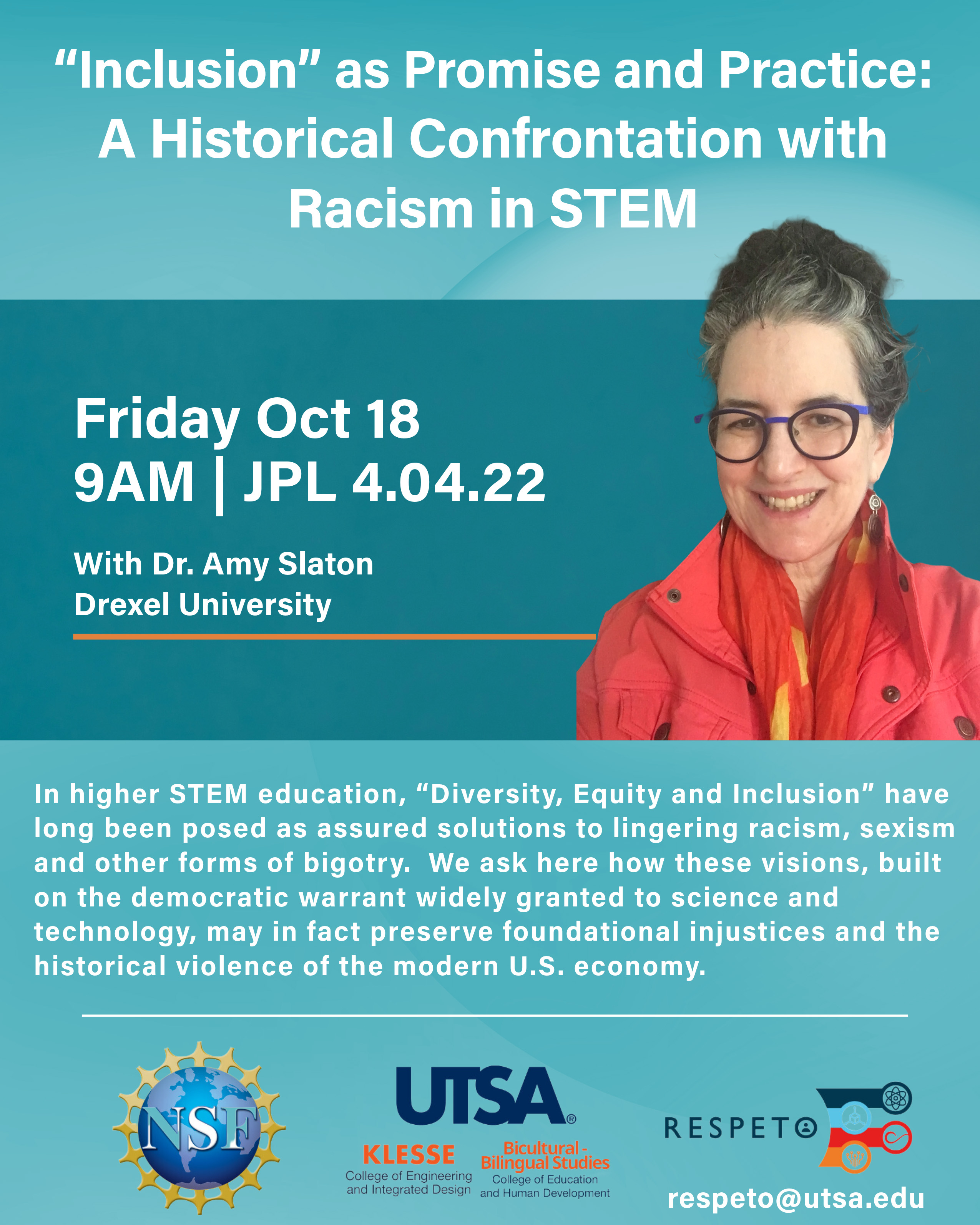 Event flyer for RESPETO Series #1 with Dr. Amy Salmon