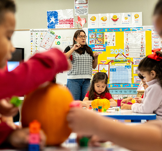 Rocio Miramontes teaching in the classroom