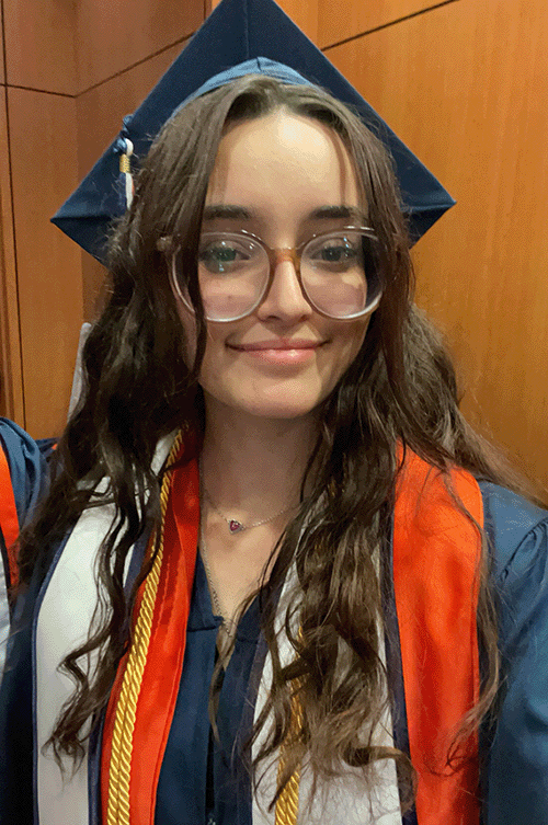 Taylor Davis in graduation gown