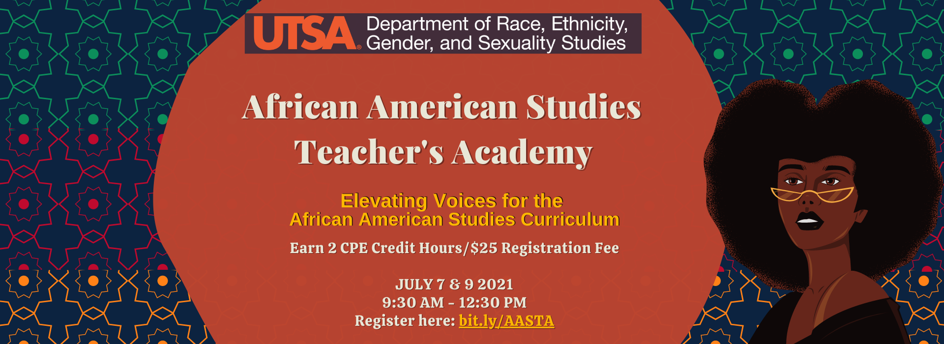 African American Studies Teachers Academy Event Header Flyer