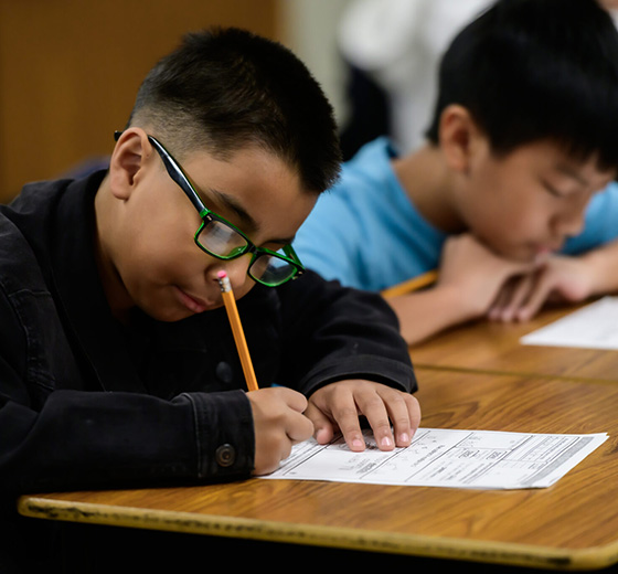 Students in a Fresno Unified School District classroom.
