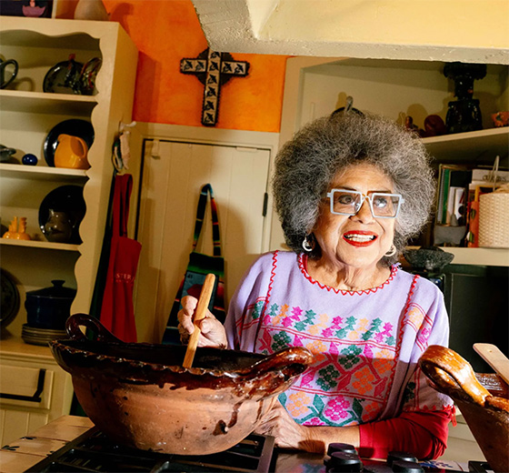 Former UTSA professor Ellen Riojas Clark in her kitchen on Tuesday afternoon.