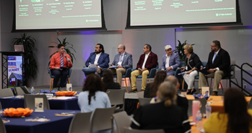 Panel discussion on stage at the Rural Education Summit