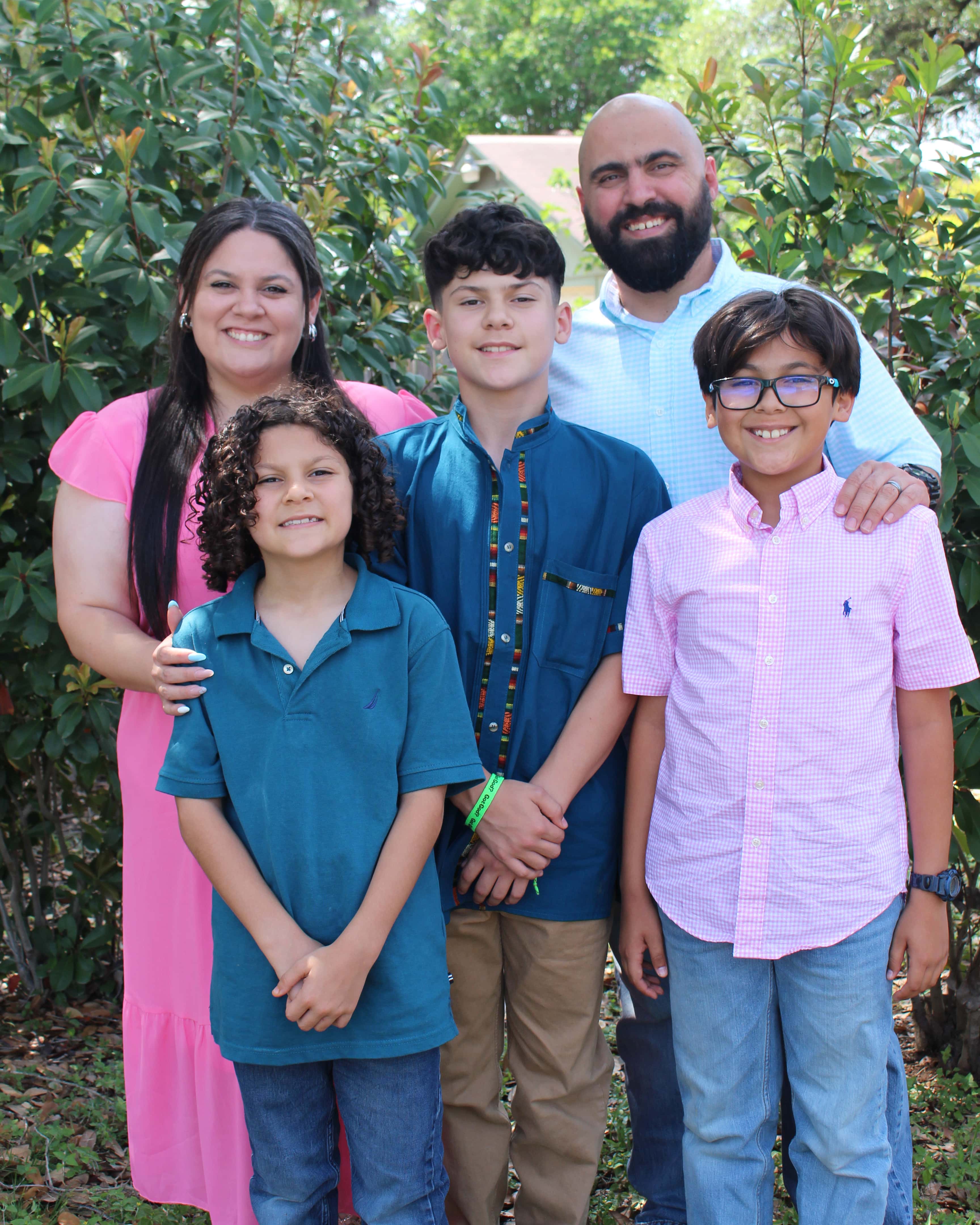 Sarah Morton with her husband and three sons.