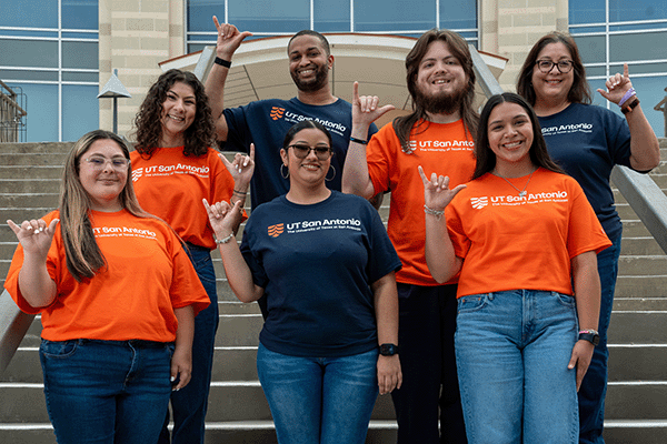 COEHD Student Ambassadors with Birds Up sign